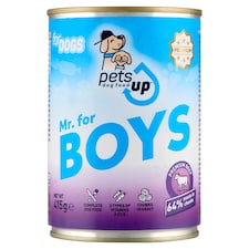 PetsUp Mr. for Boys teljes értékű nedves állateledel felnőtt kutyák számára marhával, szószban 415 g