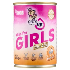 PetsUp Miss for Girls nedves állateledel felnőtt kutyáknak baromfival és rizzsel, szószban 415 g