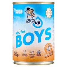 PetsUp Mr. for Boys állateledel felnőtt kutyák számára baromfival és rizzsel, szószban 415 g