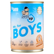 PetsUp Mr. for Boys teljes értékű nedves állateledel felnőtt macskáknak baromfival, szószban 415 g