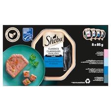 Sheba Classics Fish Variation teljes értékű nedves eledel felnőtt macskáknak 8 x 85 g (680 g)