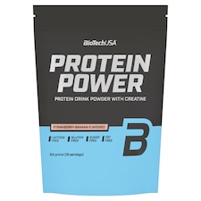 BioTechUSA Protein Power eper-banán ízesített fehérje italpor kreatinnal és édesítőszerekkel 500 g
