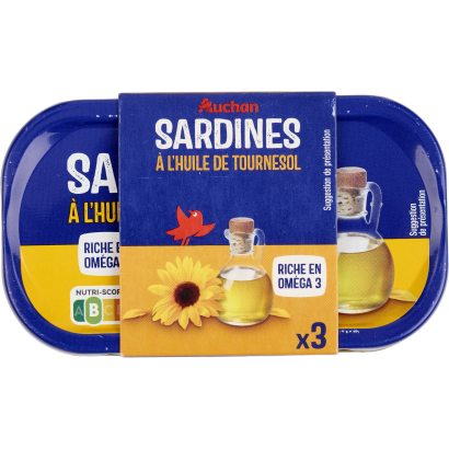 Auchan Kedvenc szardínia napraforgóolajban 207/144 g