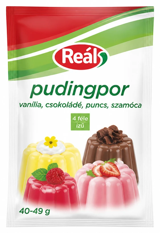 Reál pudingpor vanília, csokoládé, puncs, szamóca
