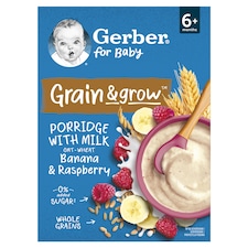 Gerber banános málnás tejpép, 6 hónapos kortól 200 g