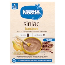 Nestlé Sinlac rizs és szentjánoskenyérmag alapú banános pép 6 hónapos kortól 300 g