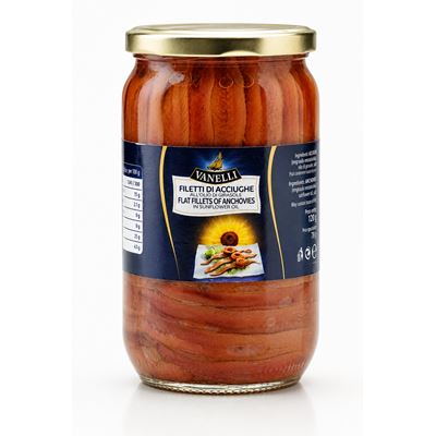 Vanelli Sózott szardellafilé napraforgóolajban 720g