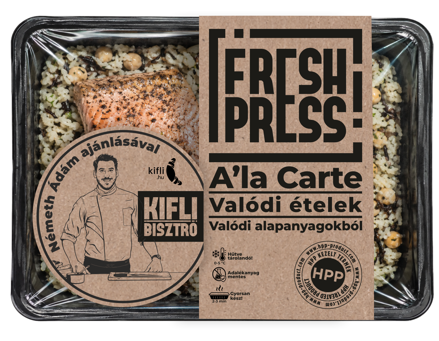 Kifli Bisztró X Freshpress Grillezett lazac rizspilaffal