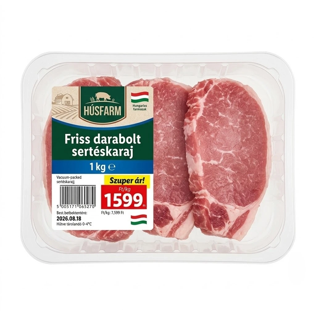 HÚSFARM Friss darabolt sertéskaraj