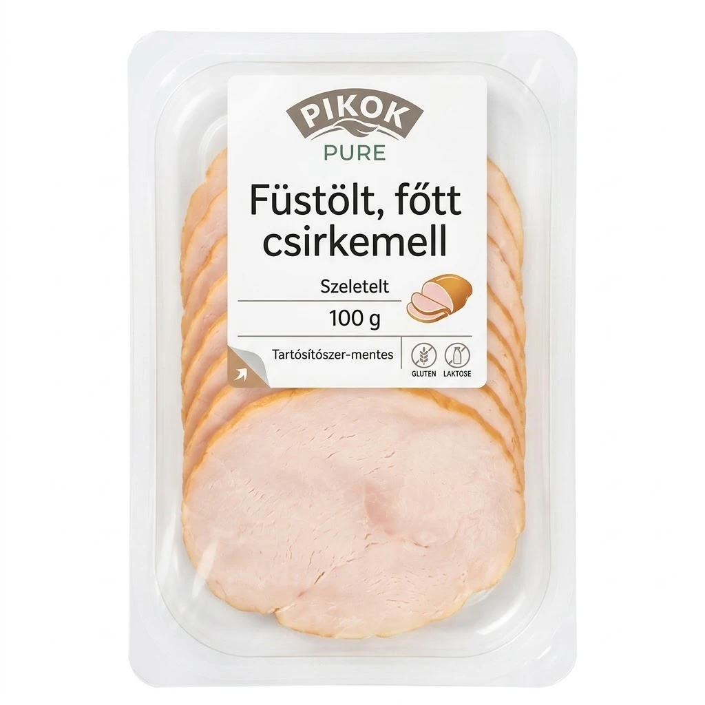 PIKOK PURE Füstölt, főtt csirkemell