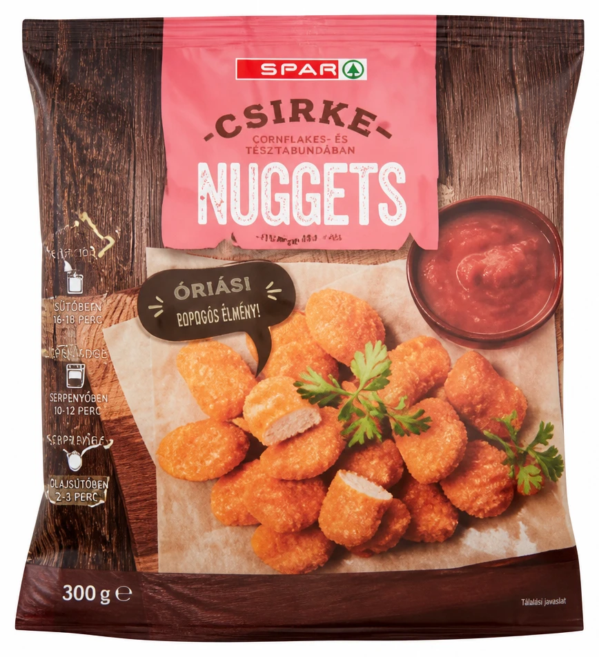 SPAR csirke nuggets cornflakes- és tésztabundában