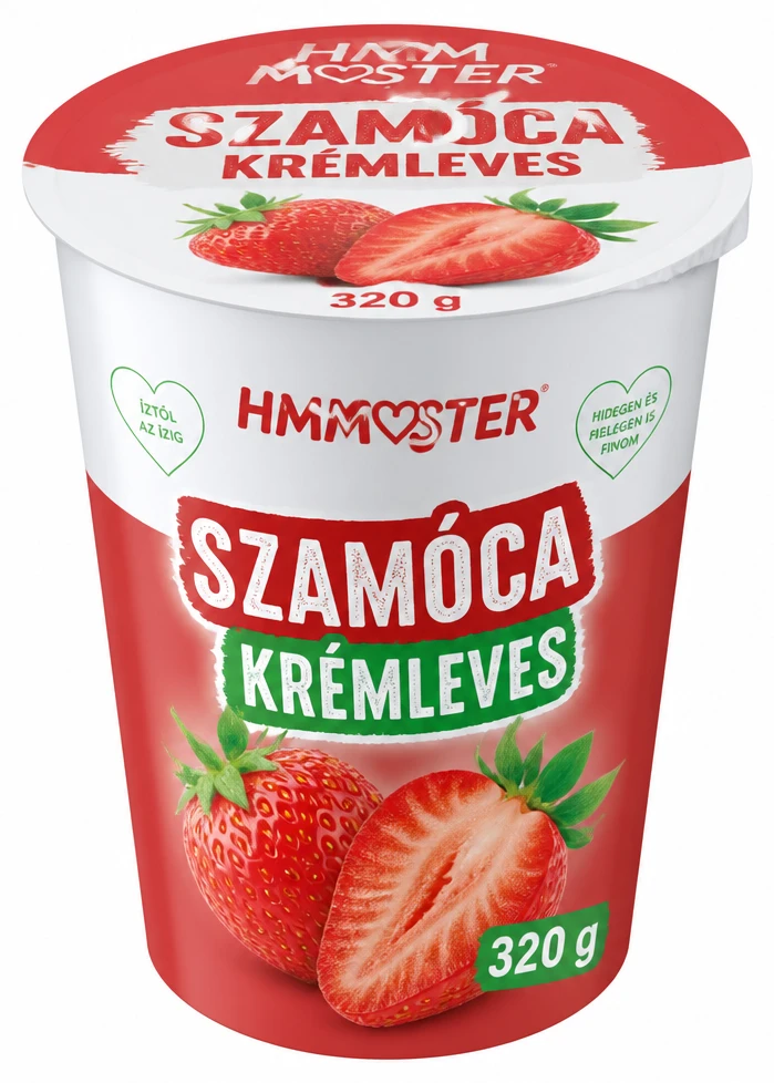 Hmmmaster szamócakrémleves csomagolt