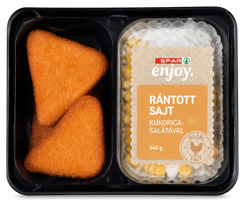 SPAR enjoy. rántott sajt kukoricasalátával csomagolt