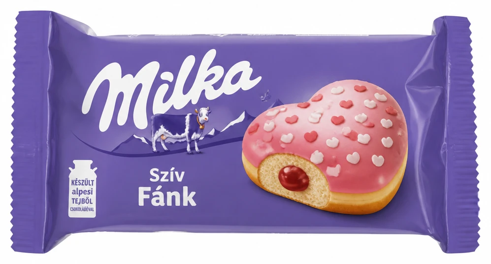 Milka szív fánk