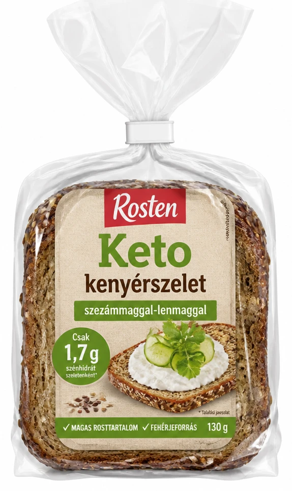 Rosten Keto kenyérszelet szezámmaggal-lenmaggal, csomagolt