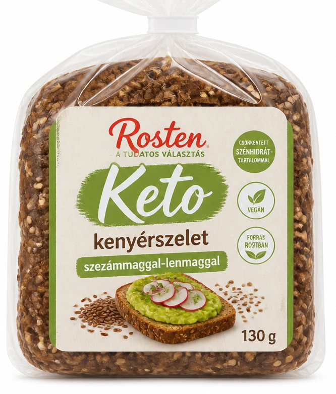 Rosten Keto kenyérszelet szezámmaggal-lenmaggal