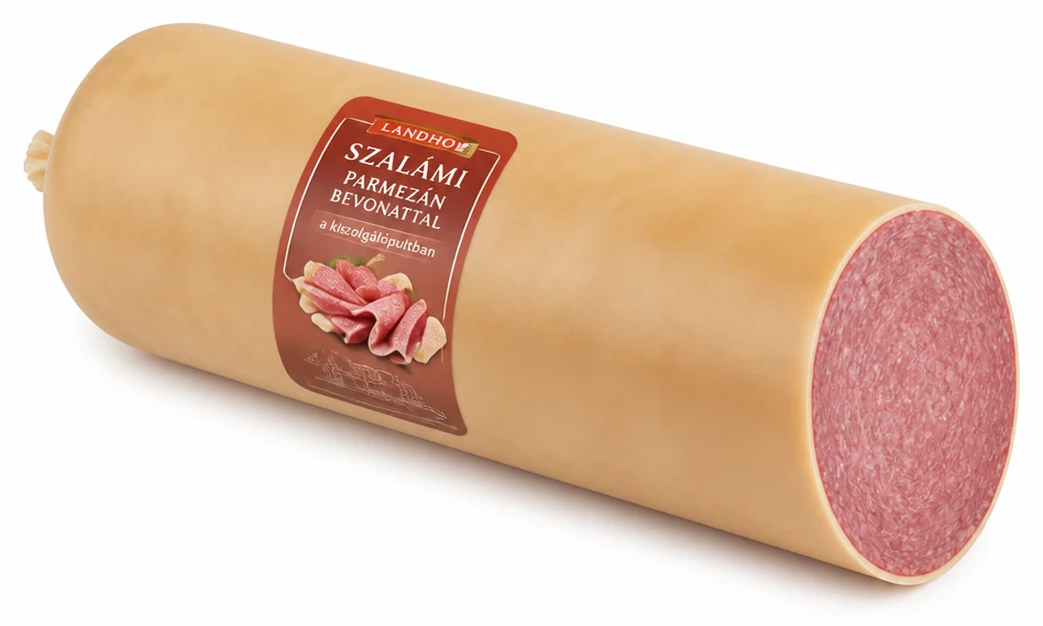 Landhof szalámi parmezánbevonattal a kiszolgálópultban