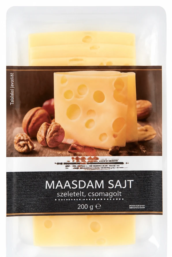 Maasdam sajt szeletelt, csomagolt
