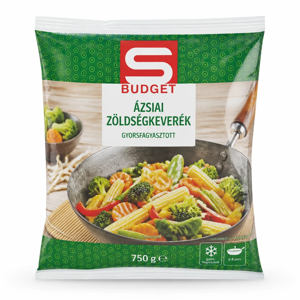 S-Budget ázsiai zöldségkeverék gyorsfagyasztott
