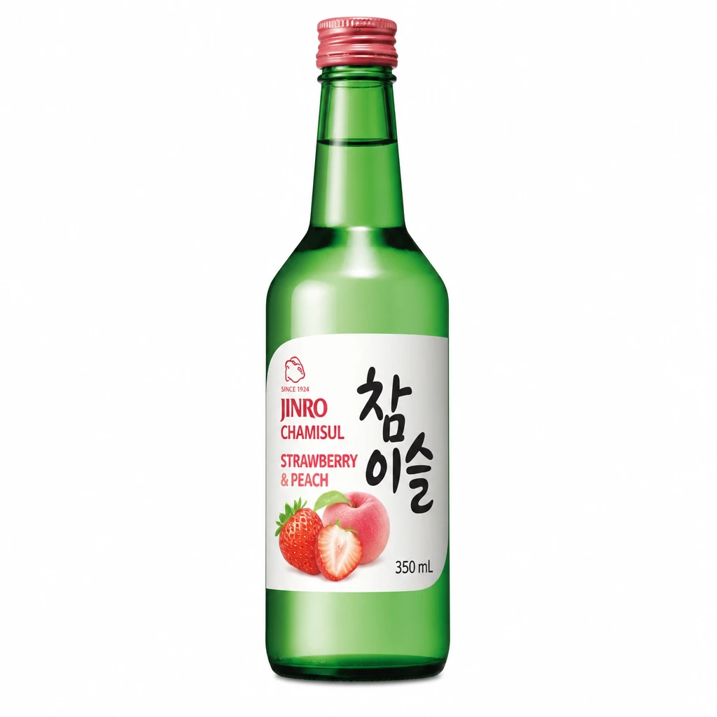 Jinro Chamisul eper-, barackízű soju