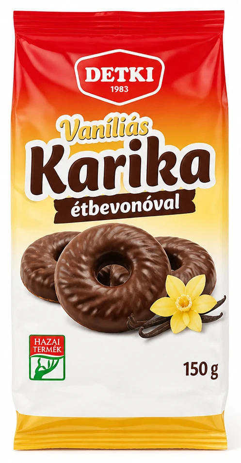 Detki vaníliás karika Étbevonával