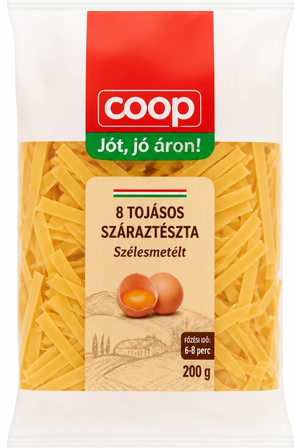 Coop 8 tojásos száraztészta Szélesmetélt