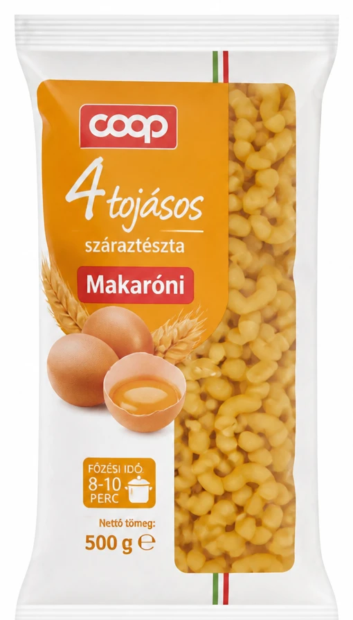Coop 4 tojásos száraztészta Makaróni