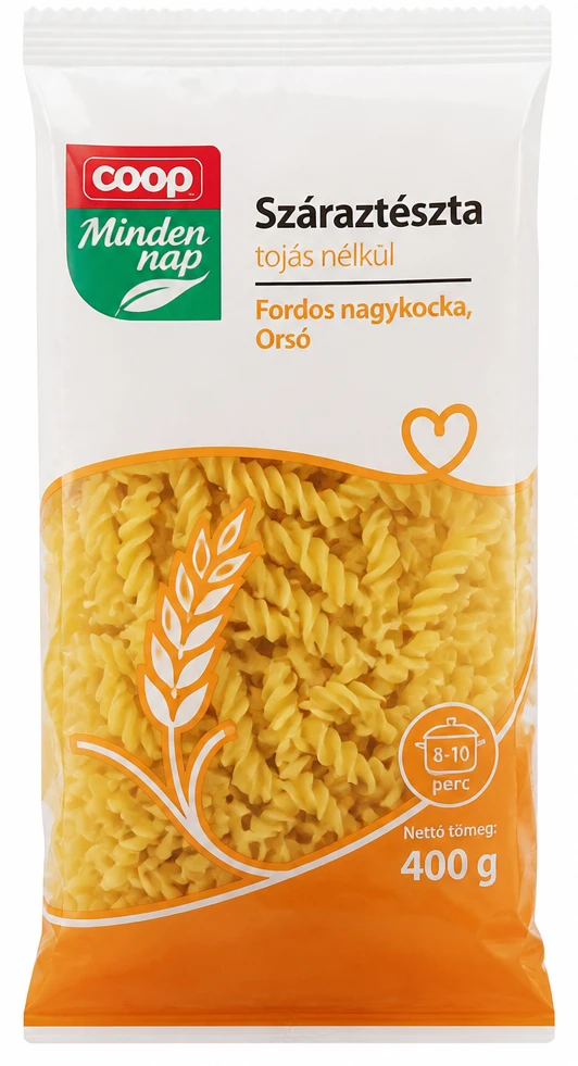 Minden nap Száraztészta tojás nélkül Fordos nagykocka, Orsó