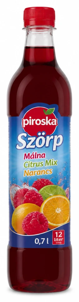 Piroska szörp Málna, Citrus Mix, Naracs