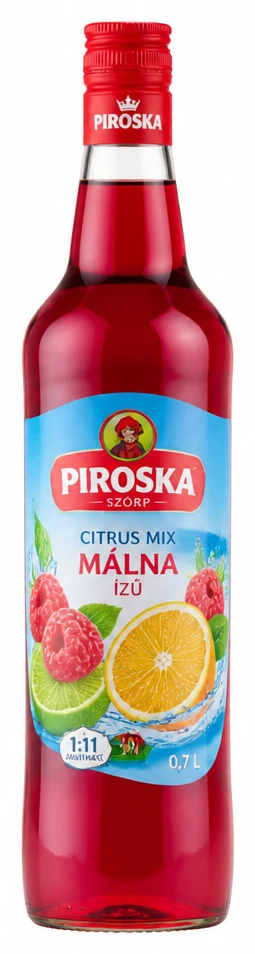 Piroska szörp Citrus Mix, Málna ízű