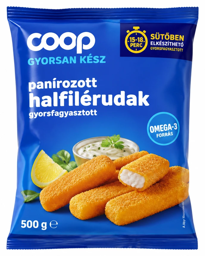 Coop GYORSAN KÉSZ panírozott halfilérudak
