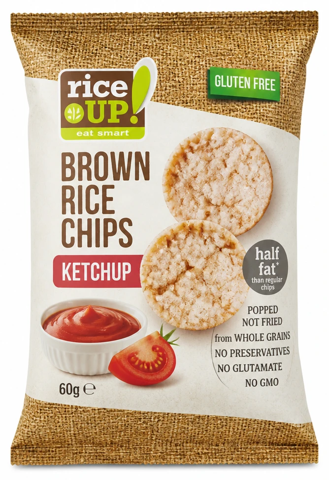 Rice Up! Gluténmentes barnarizschips