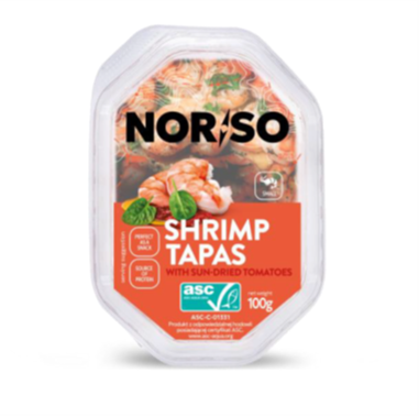 Norso Garnélarák tapas olajban, napon szárított paradicsommal