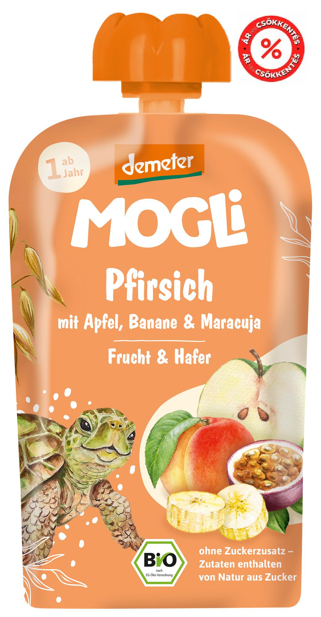 Mogli bio Quetschie őszibarack alma banán maracuja zab püré 100g