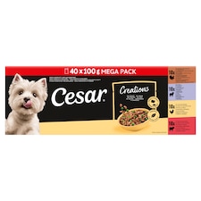 Cesar Creations teljes értékű nedves eledel felnőtt kutyák részére szószban 40 x 100 g (4 kg)