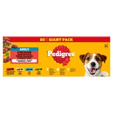 Pedigree Adult Vegyes Válogatás teljes értékű nedves eledel felnőtt kutyák részére 80 x 100 g (8 kg)