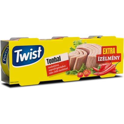 Twist tonhaltörzs napraforgóolajban édes chilis ízesítéssel 3 x 80 g (240 g)