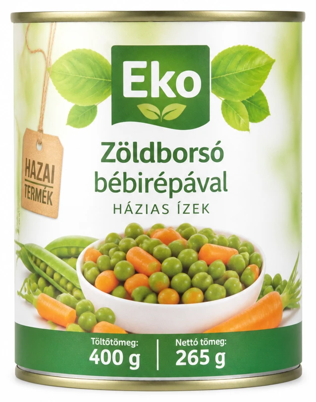 Eko zöldborsó bébirépával
