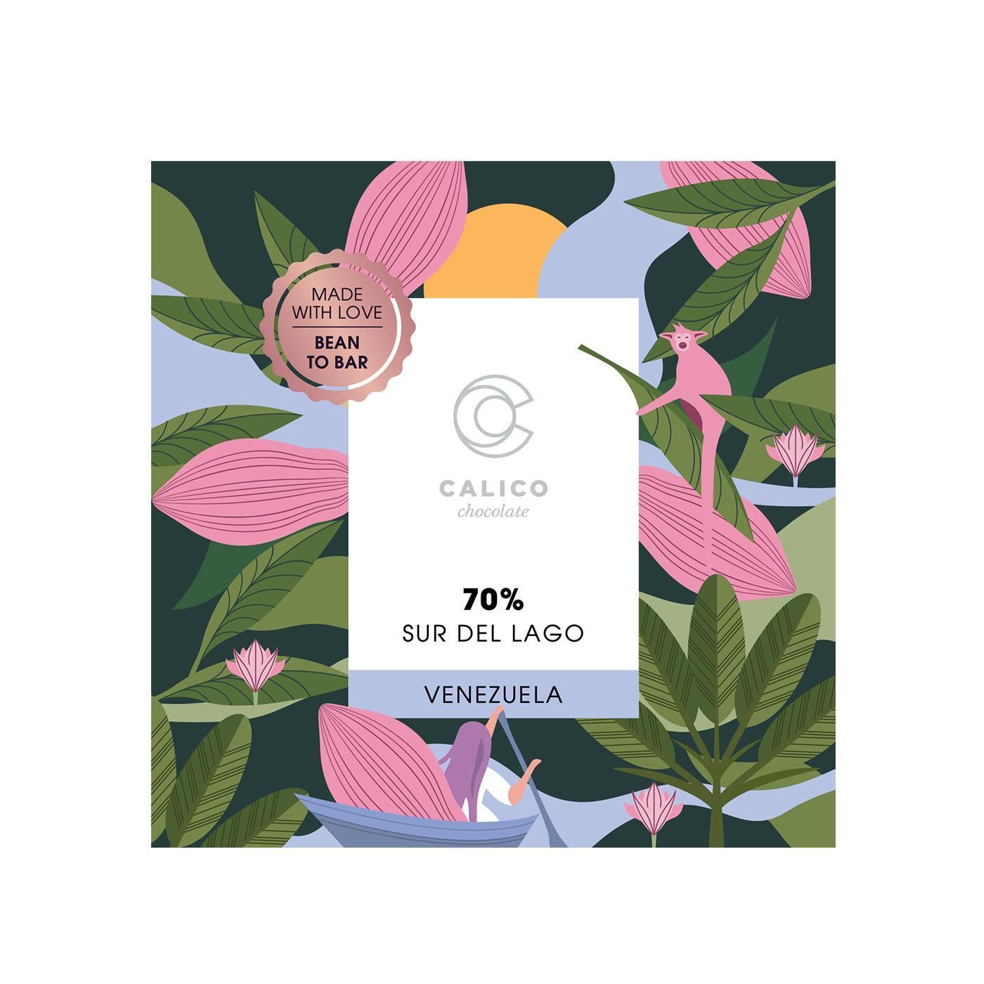 CALICO Sur del Lago étcsokoládé tábla 70% (Bean to Bar)