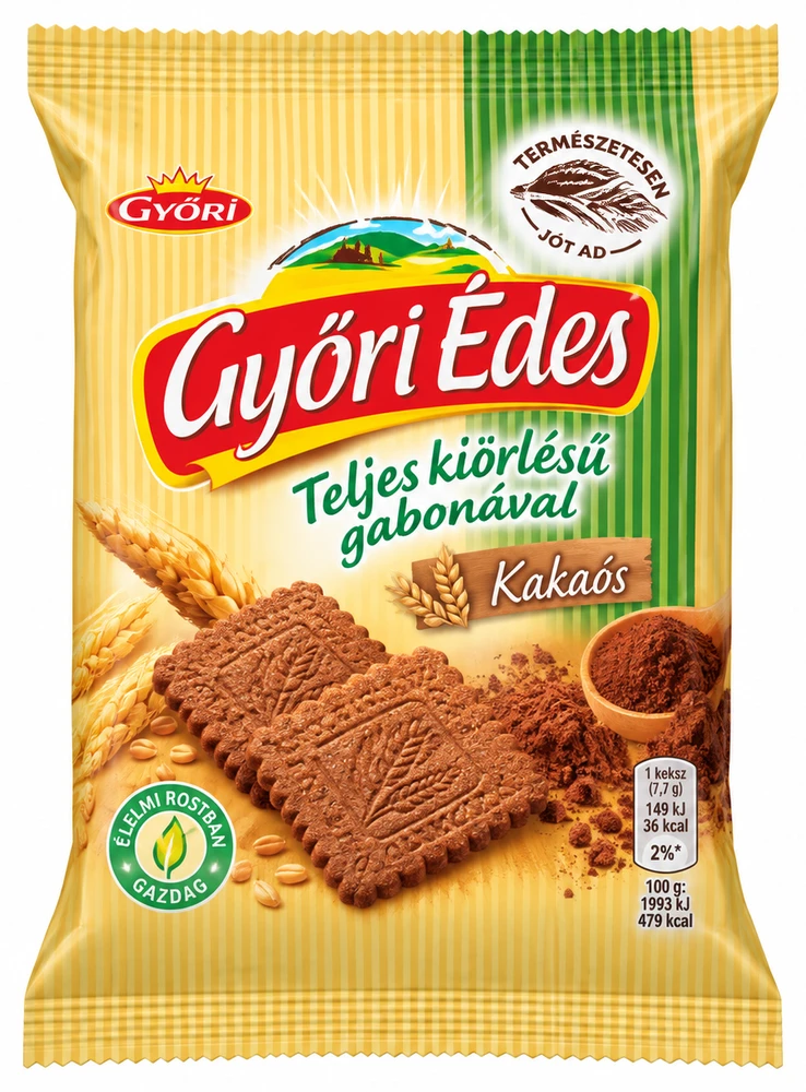 Győri Édes keksz, teljeskiörlésű keksz, többféle