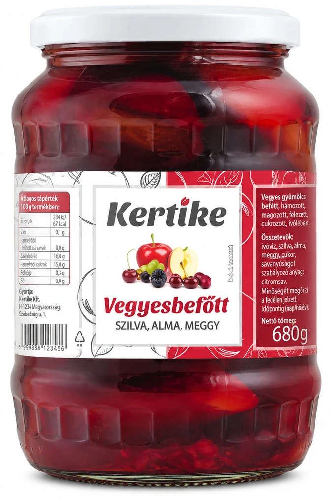 Kertike Vegyes Befőtt