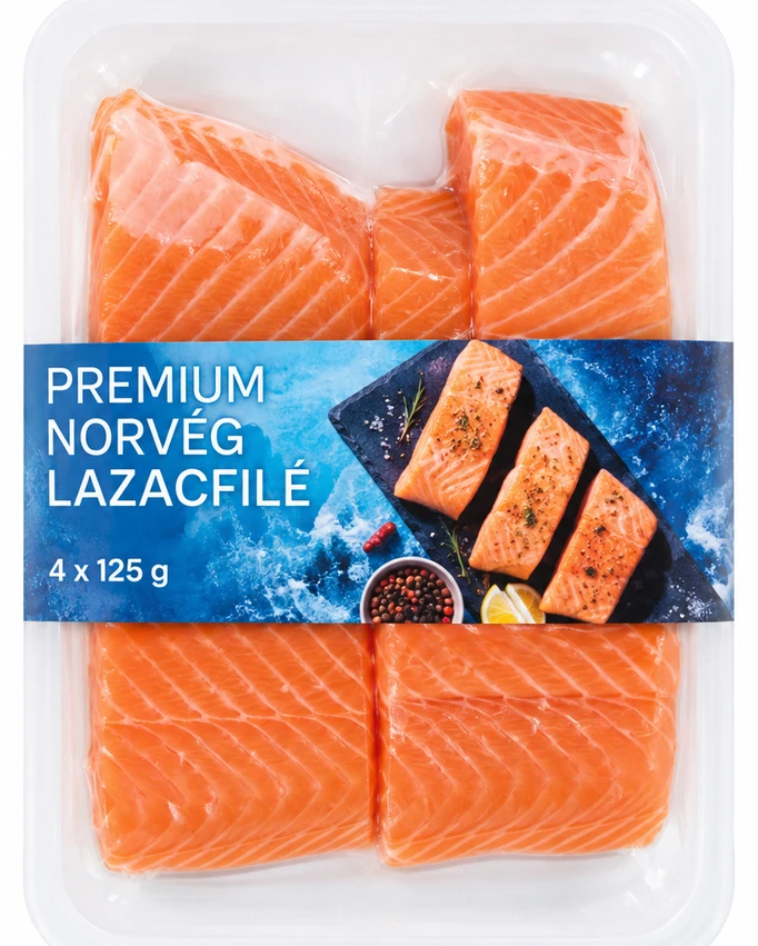 Norvég lazacfilé csomagolt