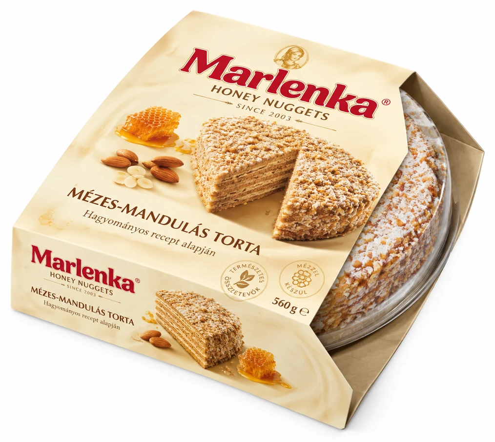 Marlenka mézes-mandulás torta