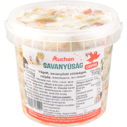 Auchan Kedvenc Vegyes savanyúság csípős vödrös 700 g