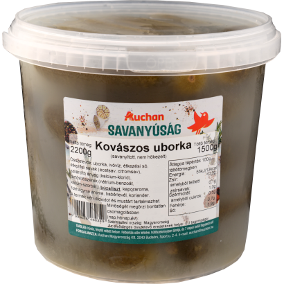 Auchan Kedvenc Kovászos uborka vödrös 1,5 kg