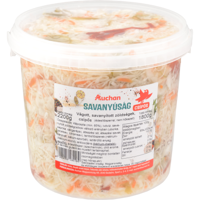 Auchan Kedvenc Vegyes savanyúság csípős vödrös 1,8 kg