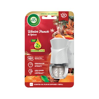 Air Wick Aroma Diffúzor készülék és utántöltő – Gyümölcsös Téli Puncs, 20ml