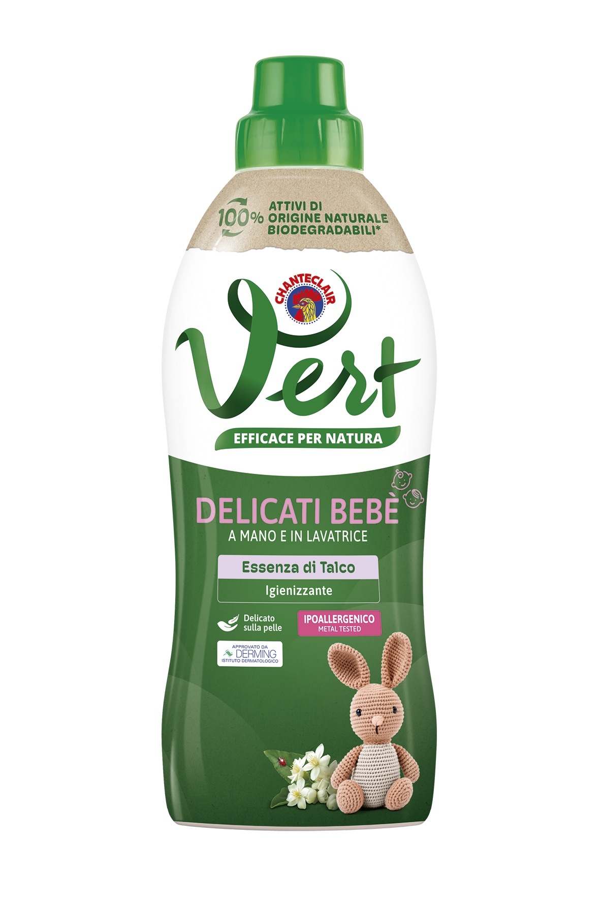 ChanteClair Vert öko folyékony baba finom mosószer, Púder illattal 750 ml
