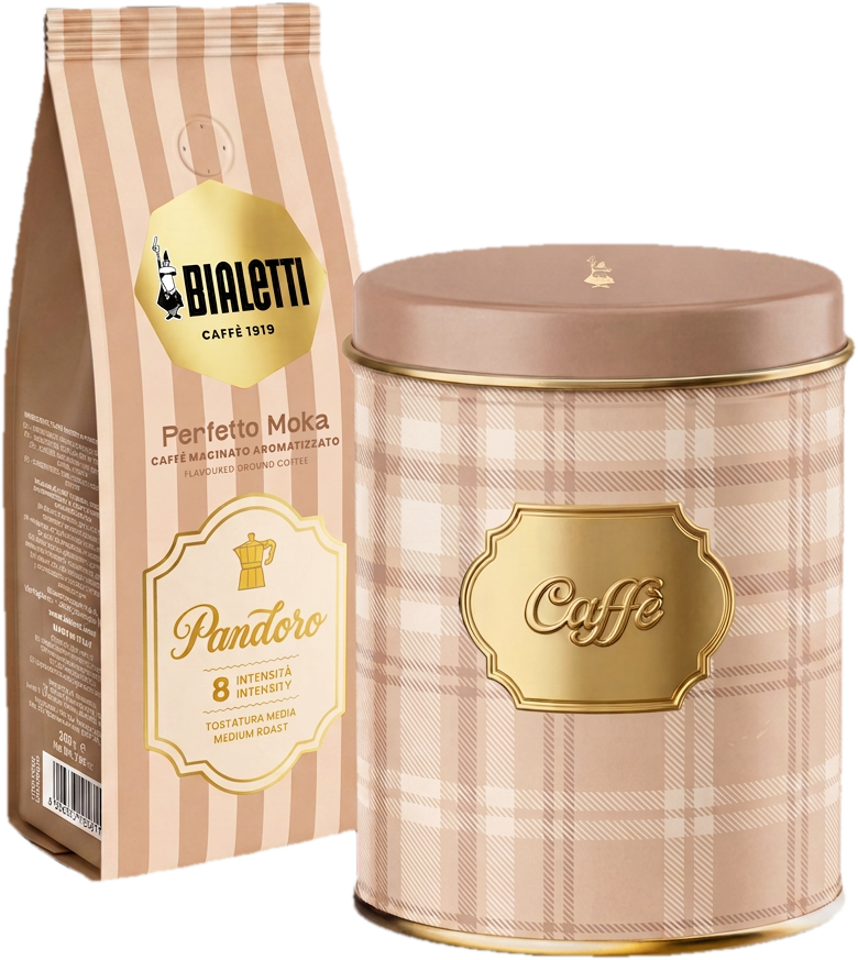 Bialetti Perfetto Moka Pandoro őrölt kávé fémdobozban