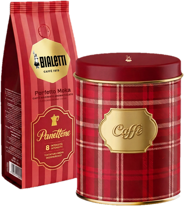 Bialetti Perfetto Moka Panettone őrölt kávé fémdobozban